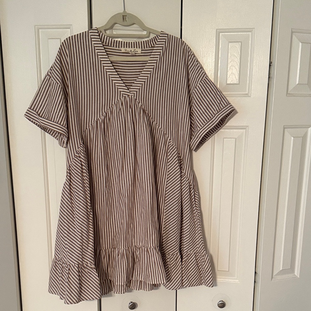 Brown Striped Dress
